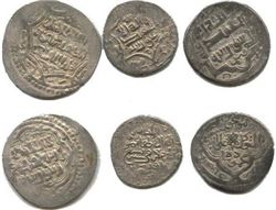 Исламская тема, Династия Музафаридов, 3 серебряные монеты, 1314-1393 гг.н.э.