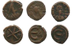 Византийская Империя, 3 бронзовые монеты, Династии Circa, 600 год н.э.