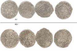 Венгрия, 4 монеты Деньер серебром, мадонна с младенцем