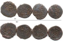 Индия Кунинда, 4 бронзовые монеты, 1-2 век н.э.