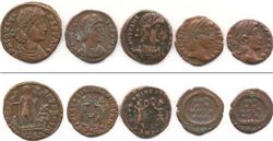 Рим,  5 бронзовых монет, Император Констанций 337-350гг.н.э.