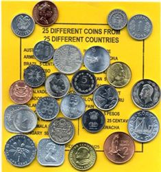 Набор 25 монет Unc из 25 стран мира