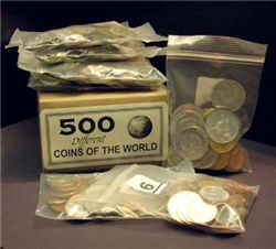 Набор 500 разных монет Unc стран мира