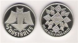 Мальвинские острова, 5 аустралей, 2006, серебро, Proof