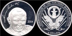 Северные Марианские о-ва, 5 долларов, серебро, 2004, proof