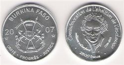 Буркина-Фасо, 2500 франков, серебро, 2007