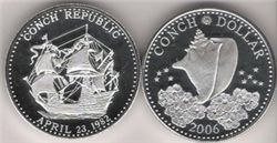 Конч республика, 1 доллар, серебро, 2006
