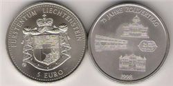 Лихтенштейн, 5 евро, серебро, 1998
