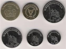 Ривиера принципалити, 6 монет набор, 5 сент-2 доллара