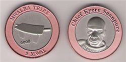 Мвалба племя (Буркина Фасо), 2 мвал, биметал, медно-никель и серебро, 2008